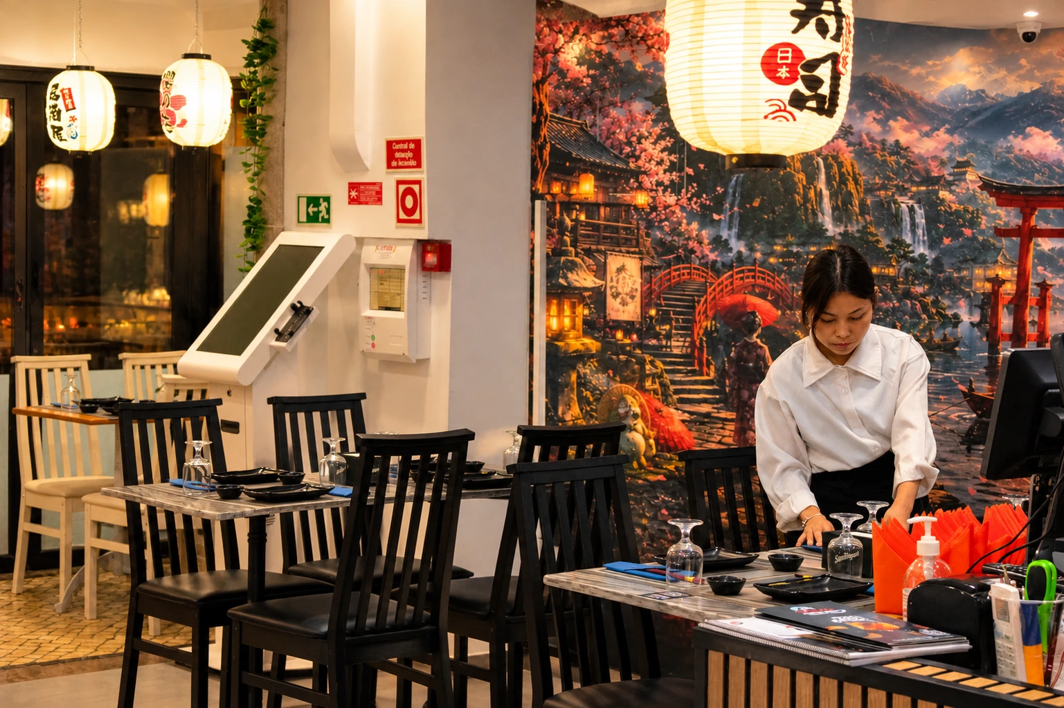 The cosy dining room at Maré de Lisboa
